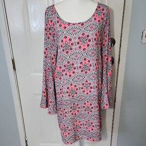 Auditions Pink and Black Patterned Dress